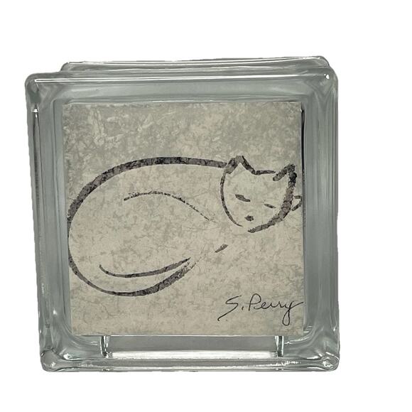 Suzanne Perry Other - Vintage Suzanne Perry Cat Glass Block Lamp German Made Not Working Decorative